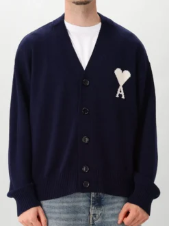 Ami Paris Gebreid Vest Blauw ADC
