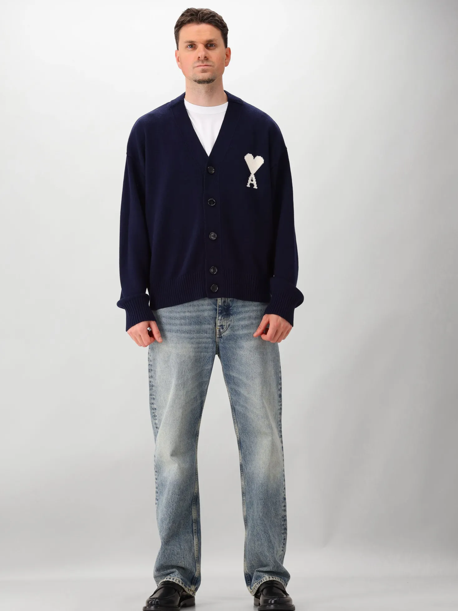 Ami Paris Gebreid Vest Blauw ADC