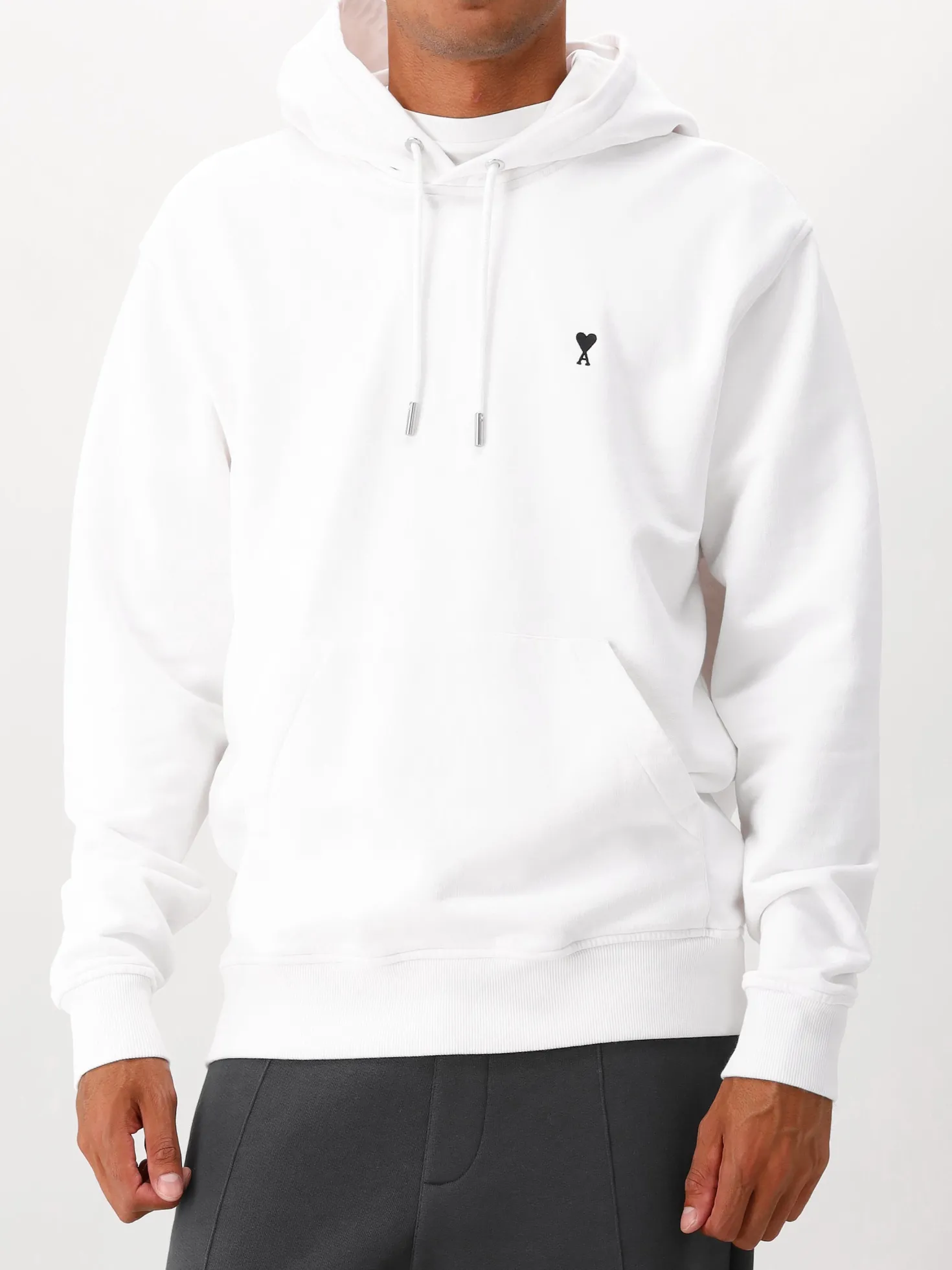 AMI Paris Hoodie Wit Molleton ADC