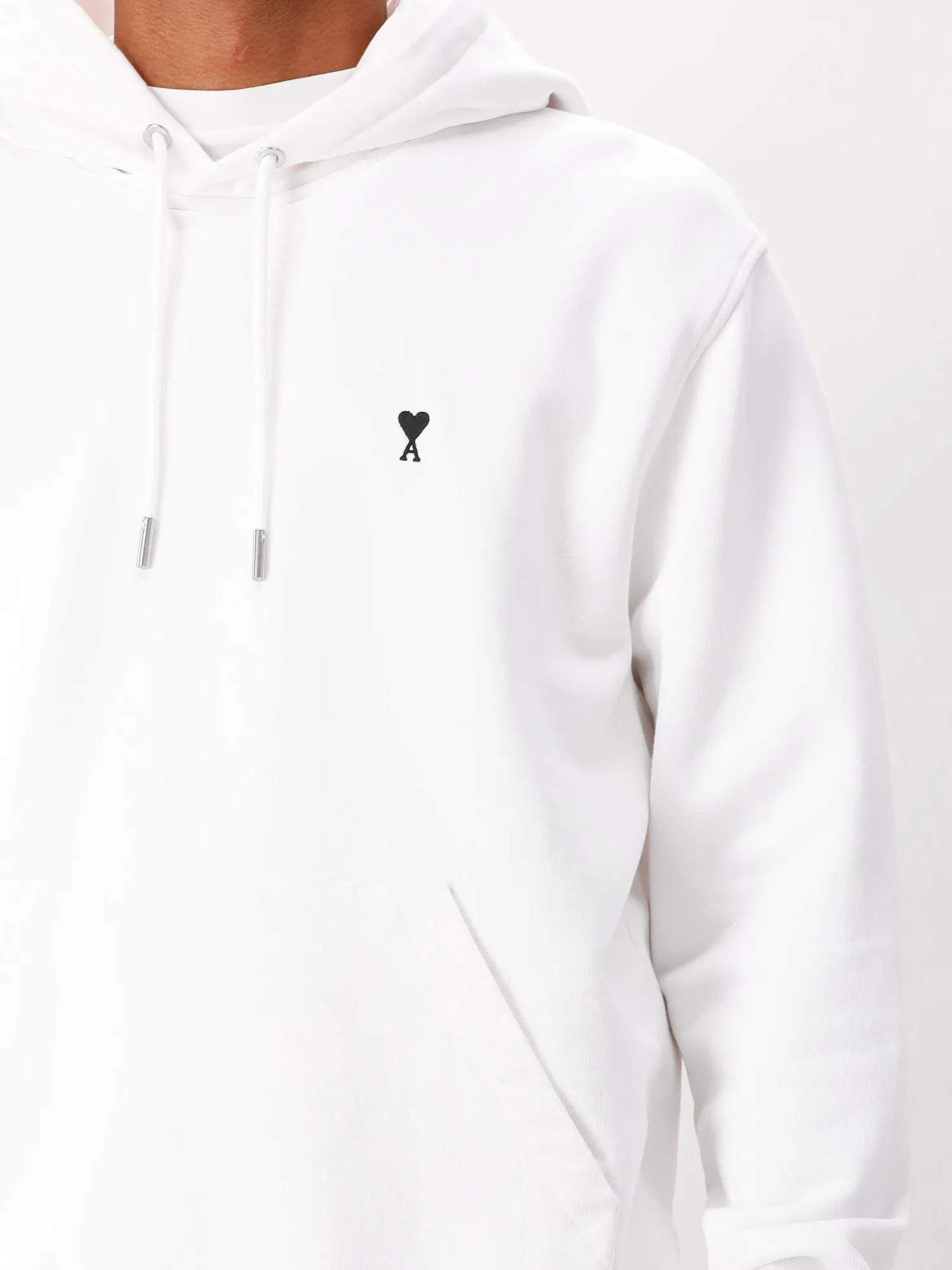 AMI Paris Hoodie Wit Molleton ADC