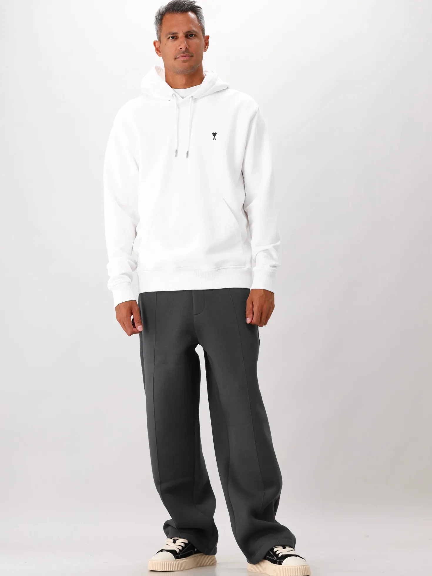 AMI Paris Hoodie Wit Molleton ADC