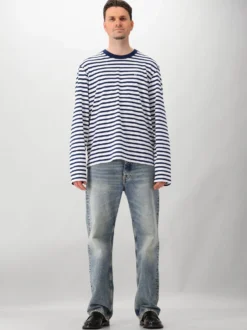 AMI Paris Longesleeve T-Shirt Blauw Mariniere LS