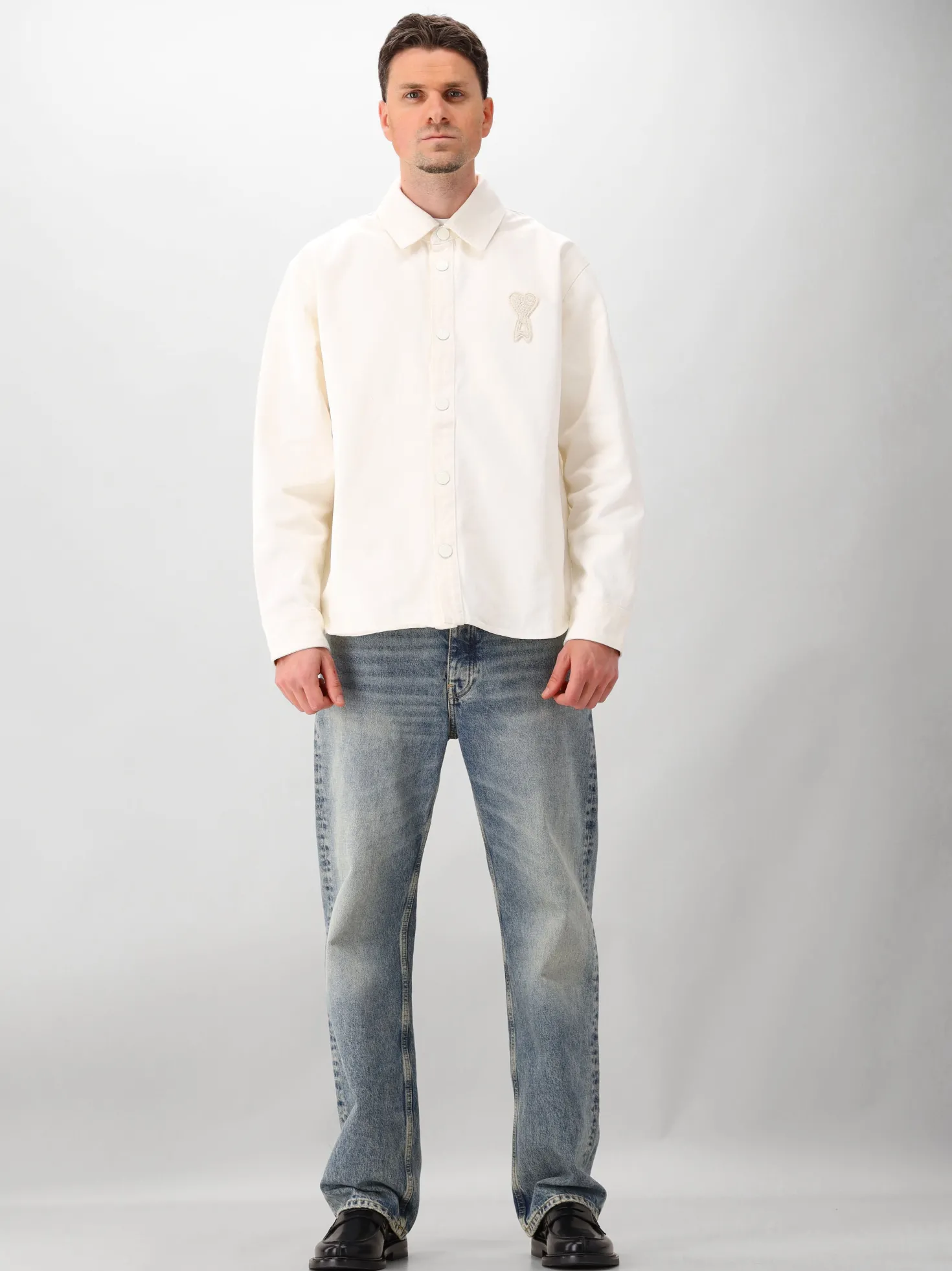 AMI Paris Overhemd Beige Colored Cotton Twill ADC