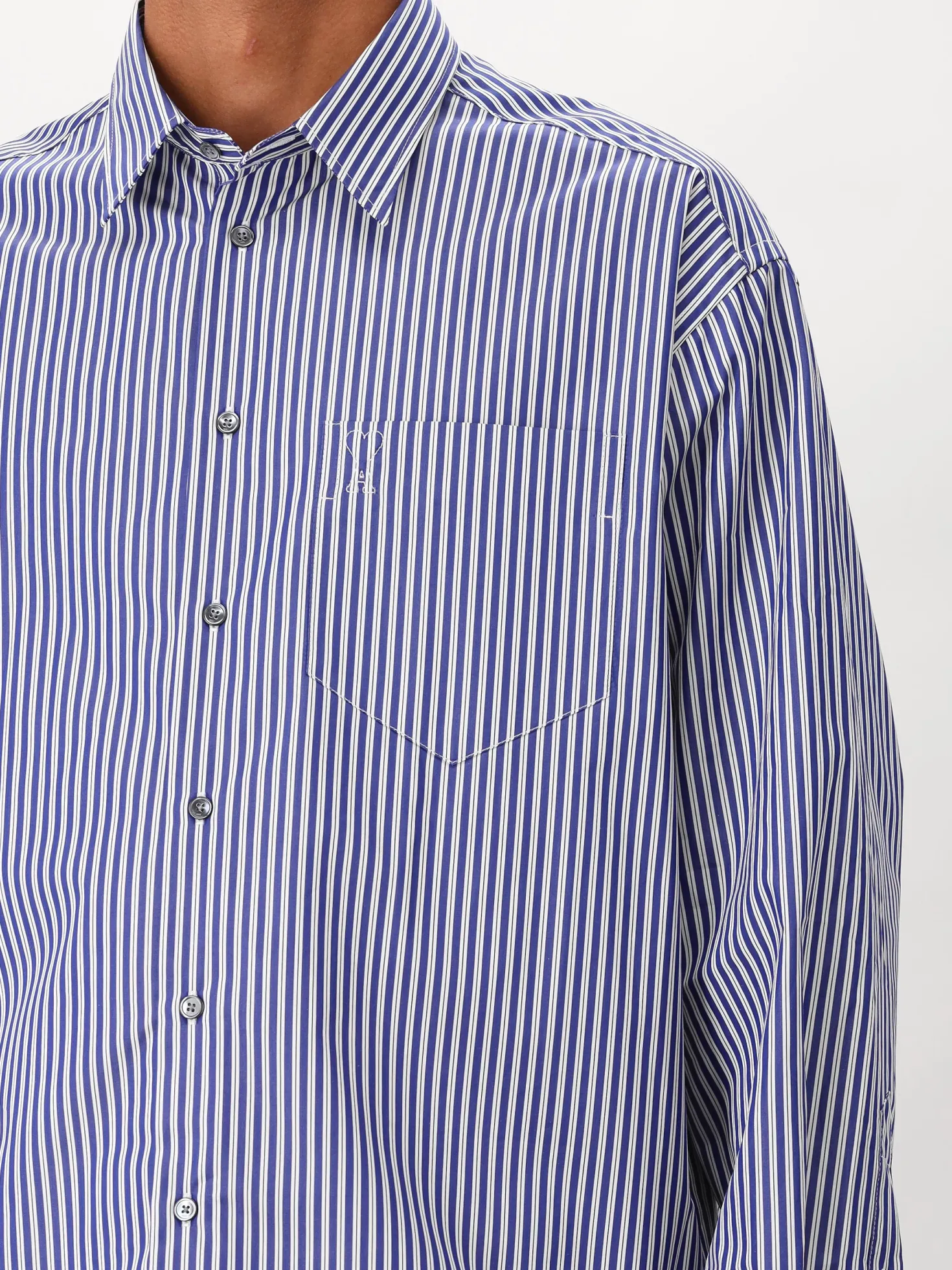 AMI Paris Overhemd Blauw ADC-Chemise Boxy