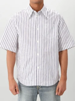 AMI Paris Overhemd Wit Embossed ADC Wide Fit Shirt