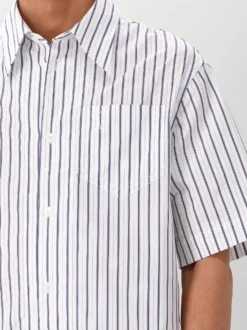 AMI Paris Overhemd Wit Embossed ADC Wide Fit Shirt