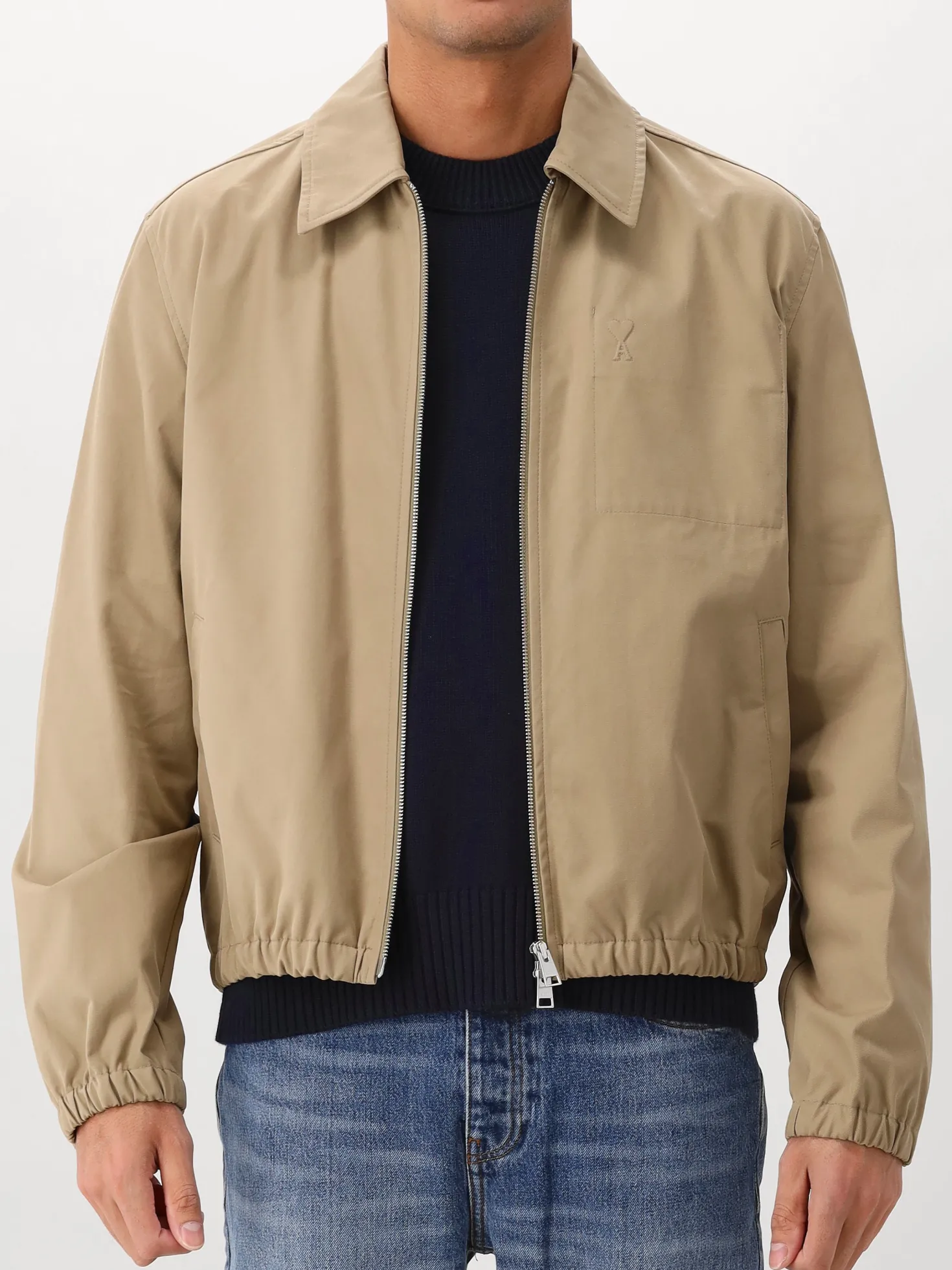 AMI Paris Overshirt Beige ADC Zipped Jacket
