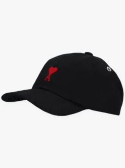 AMI Paris Pet Zwart ADC Embroidery Cap