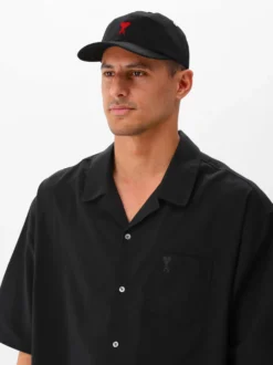 AMI Paris Pet Zwart ADC Embroidery Cap