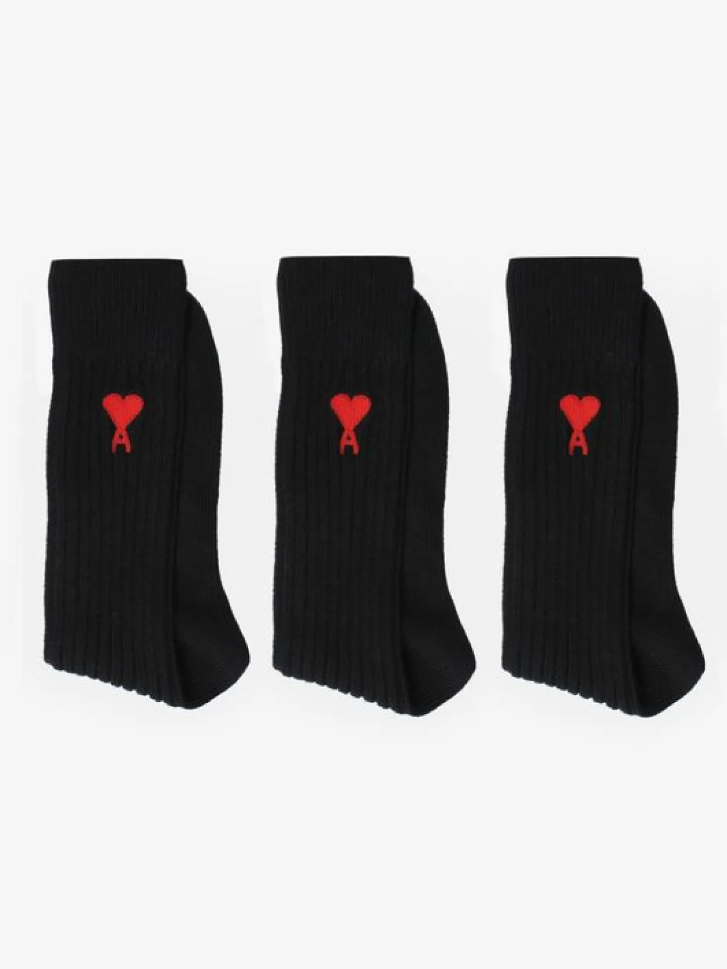 AMI Paris Sokken Zwart Three-Pack