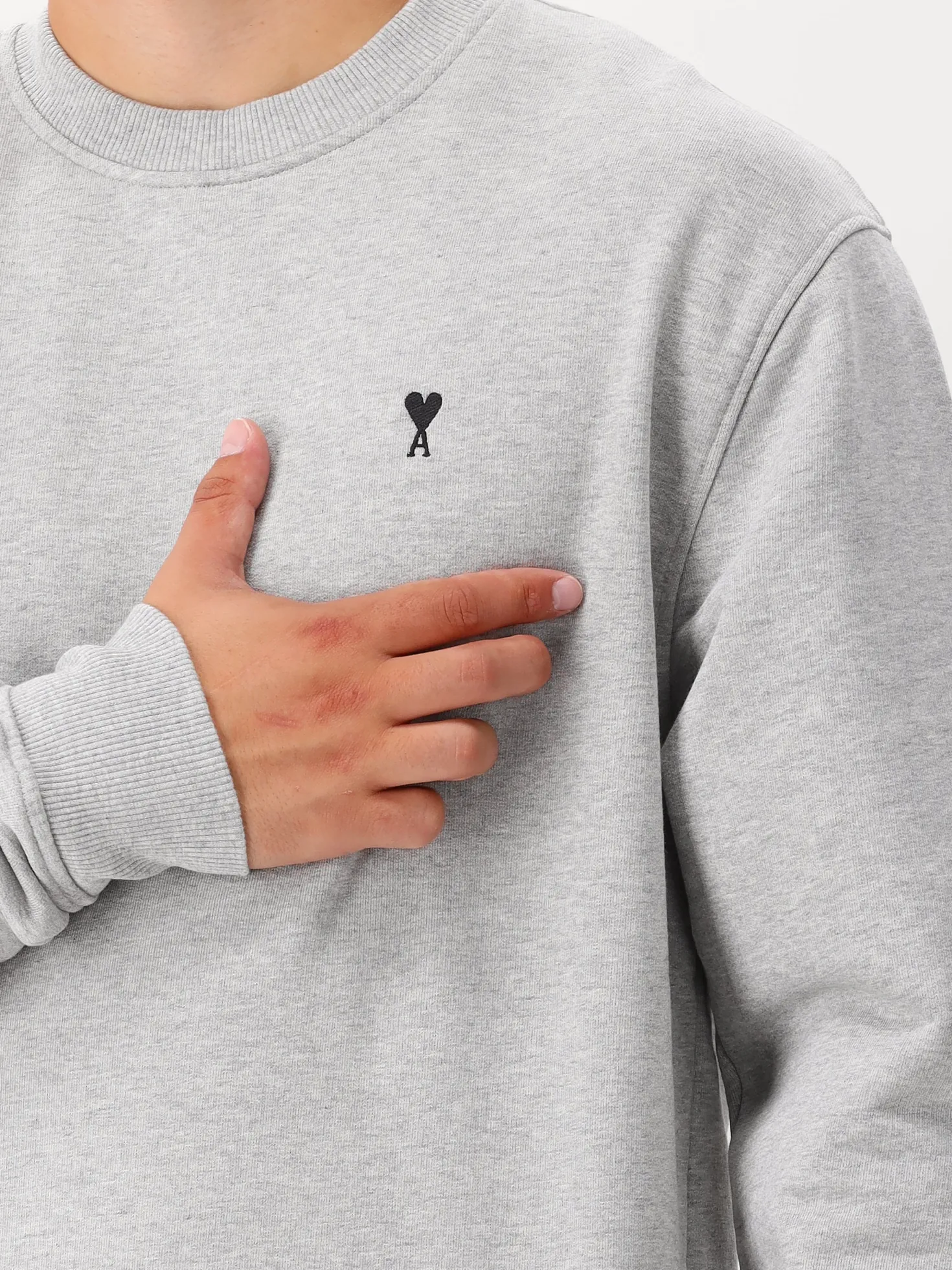 AMI Paris Sweater Grijs ADC Molleton