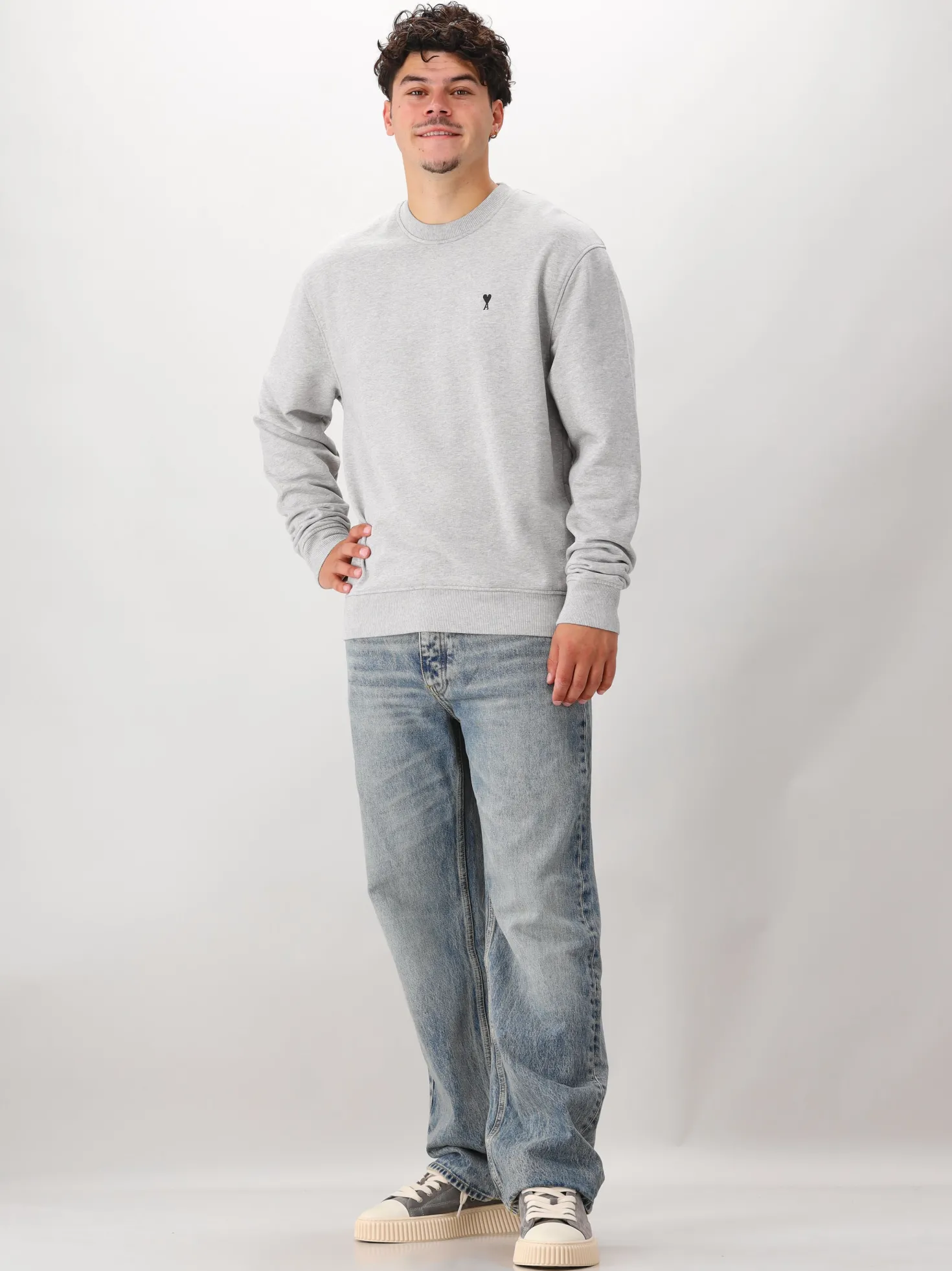 AMI Paris Sweater Grijs ADC Molleton