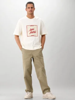 AMI Paris T-Shirt Beige Heritage Print