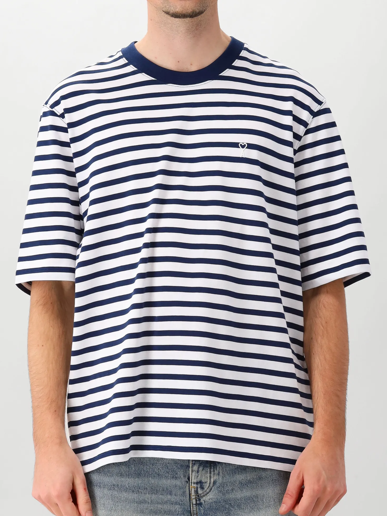 AMI Paris T-Shirt Blauw Mariniere