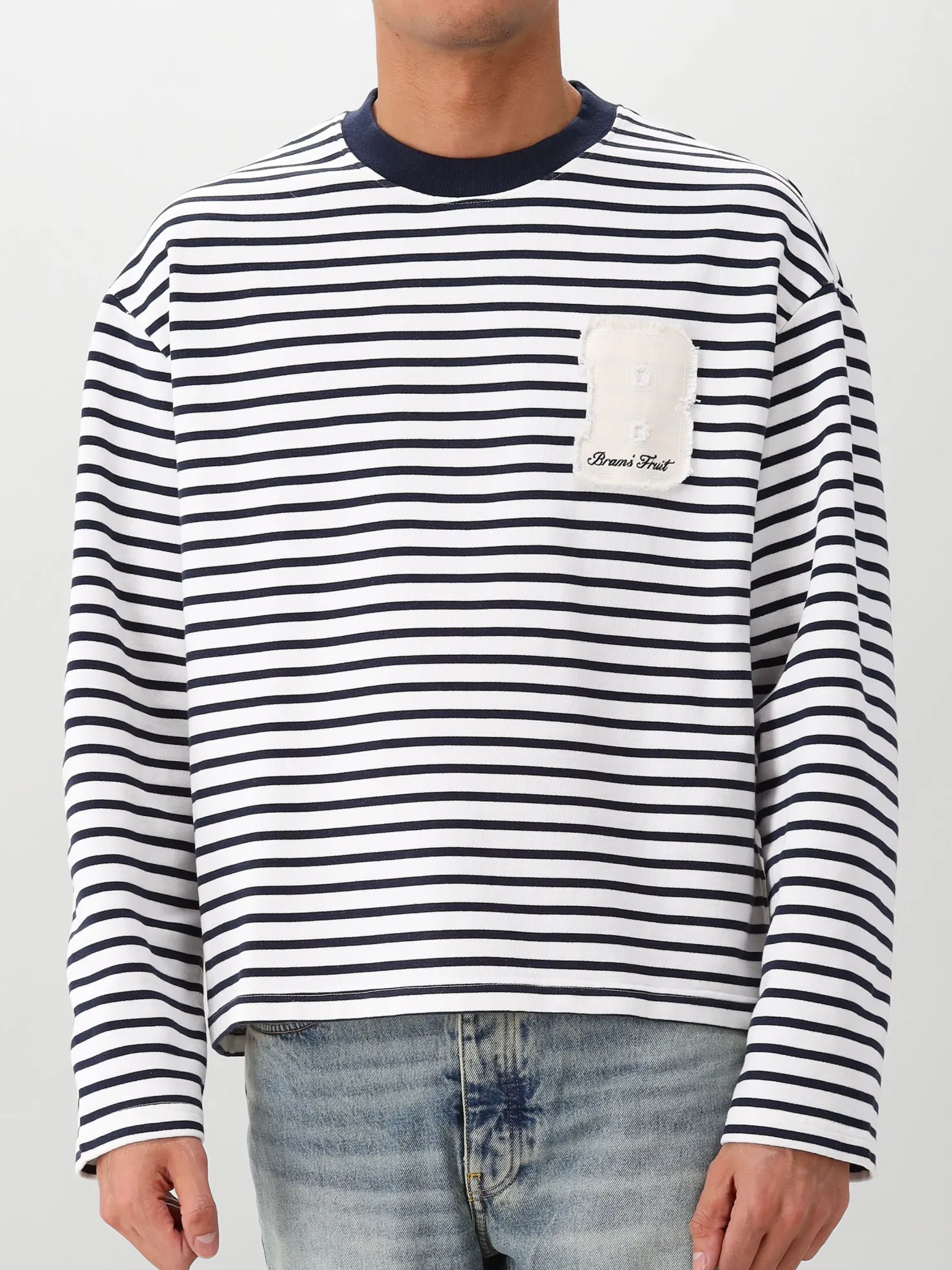 Bram's Fruit Longsleeve Blauw Varsity Striped