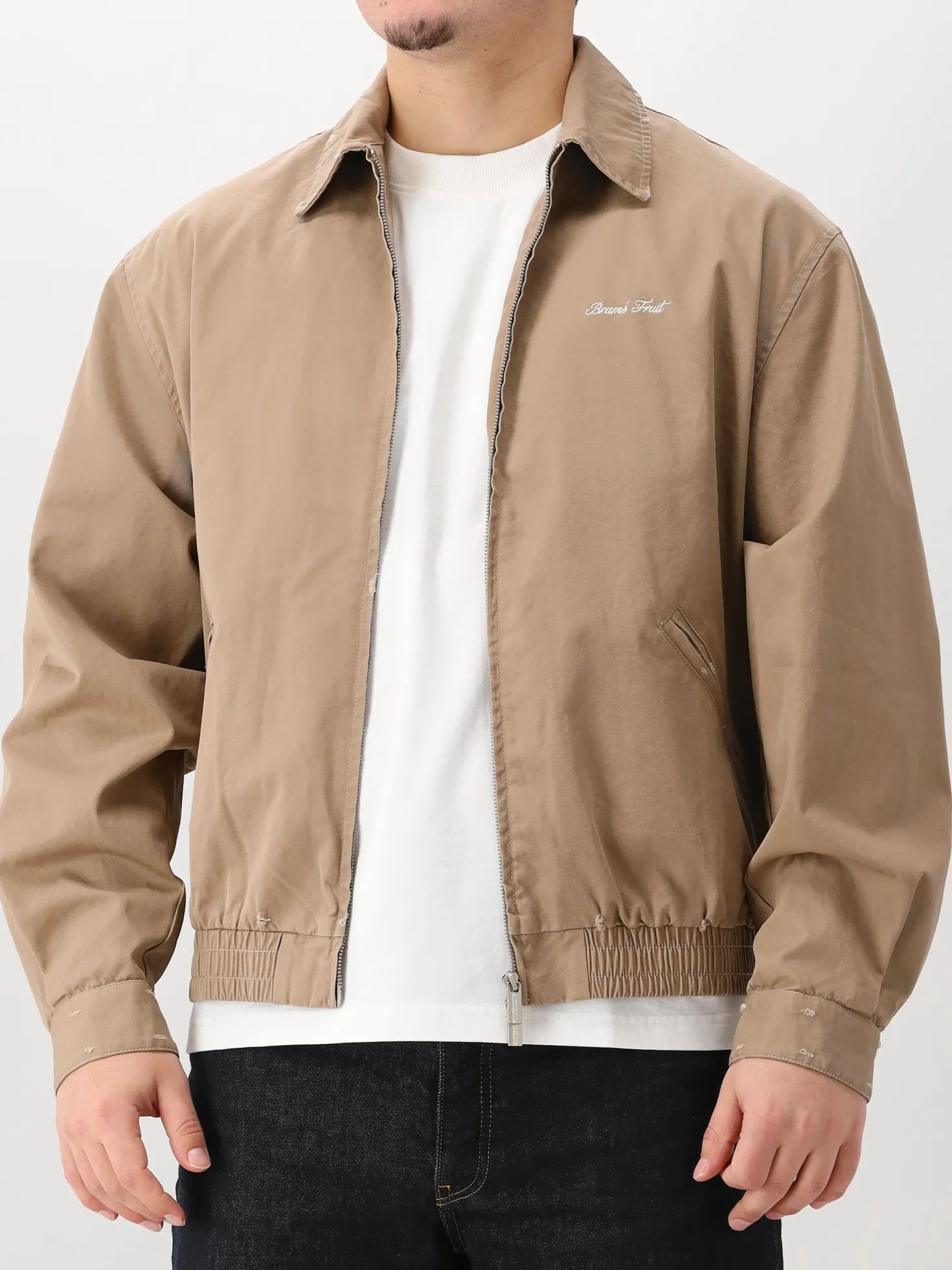 Bram's Fruit Overshirt Bruin Script Logo Distressed