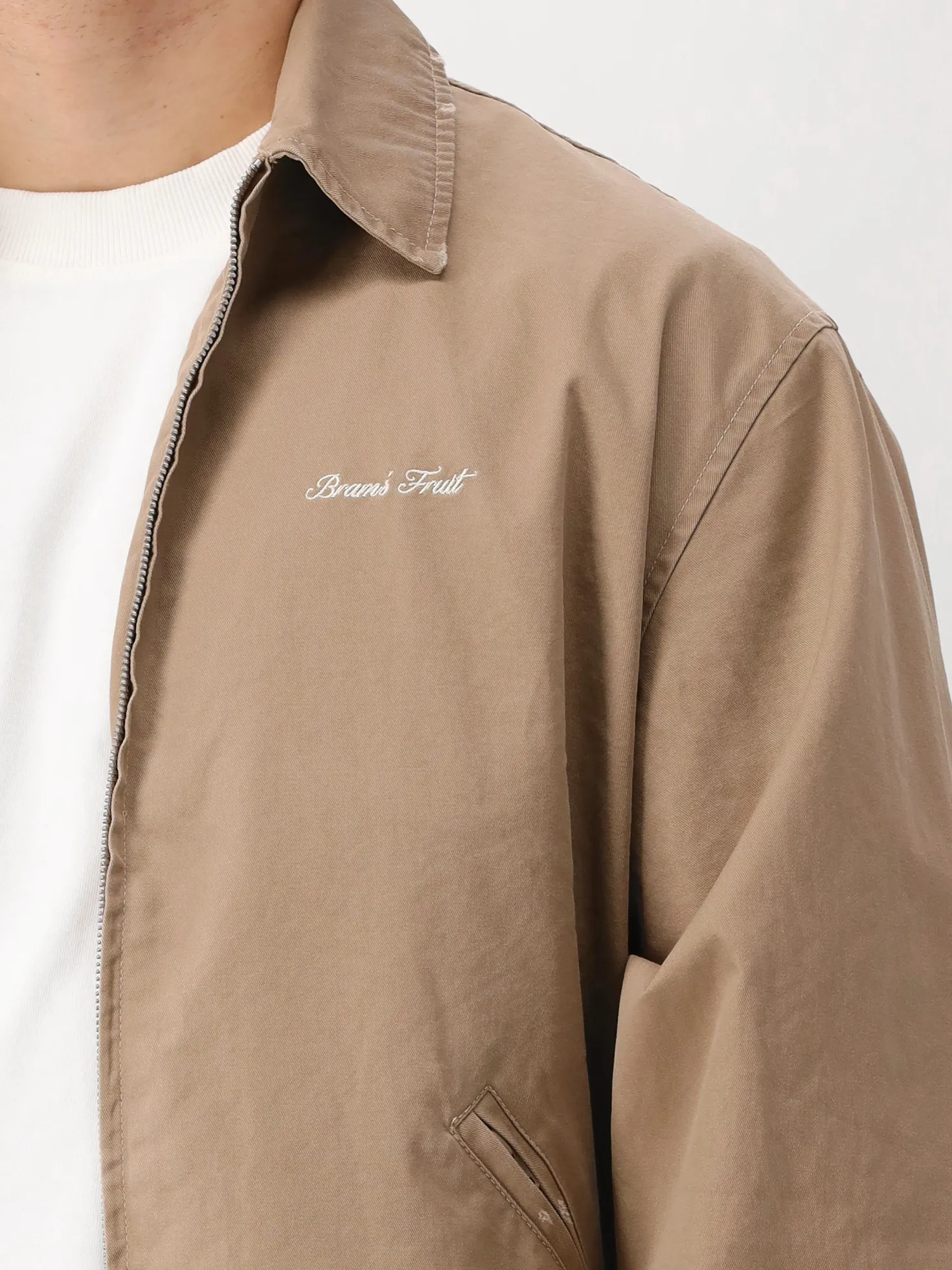 Bram's Fruit Overshirt Bruin Script Logo Distressed