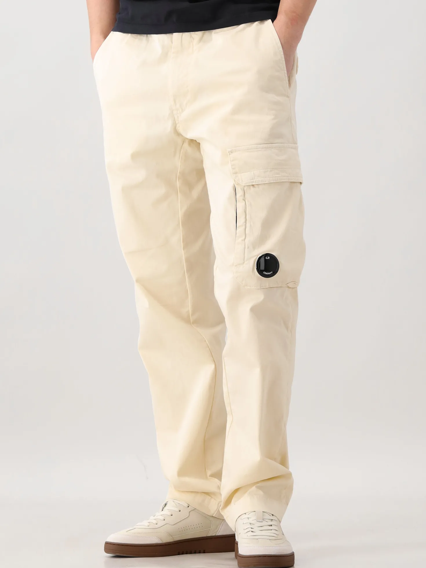 CP Company Cargo Broek Beige Stretch Sateen Regular