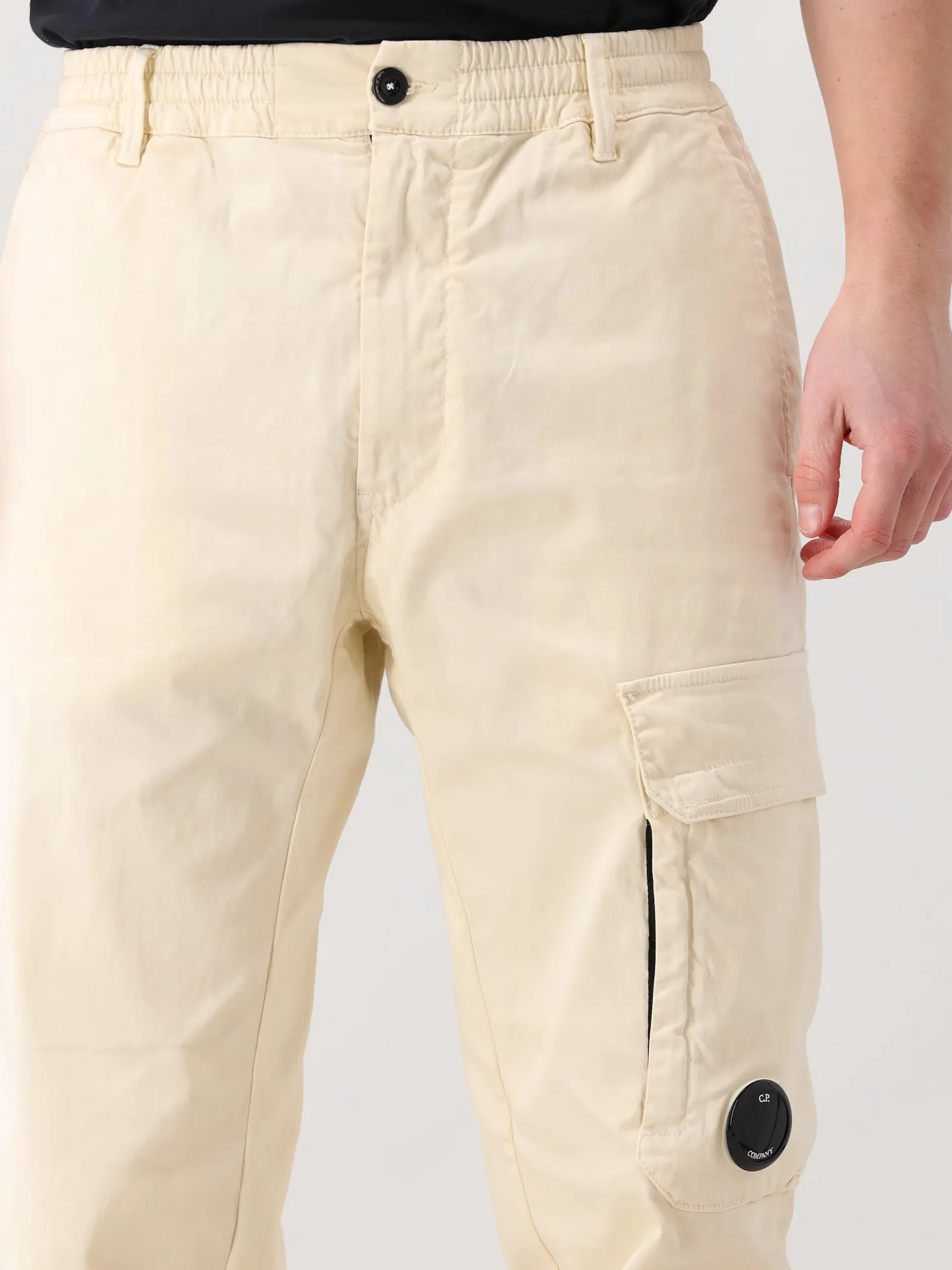 CP Company Cargo Broek Beige Stretch Sateen Regular