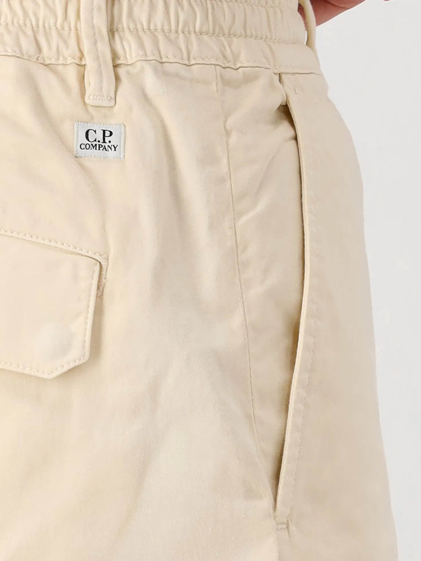 CP Company Cargo Broek Beige Stretch Sateen Regular