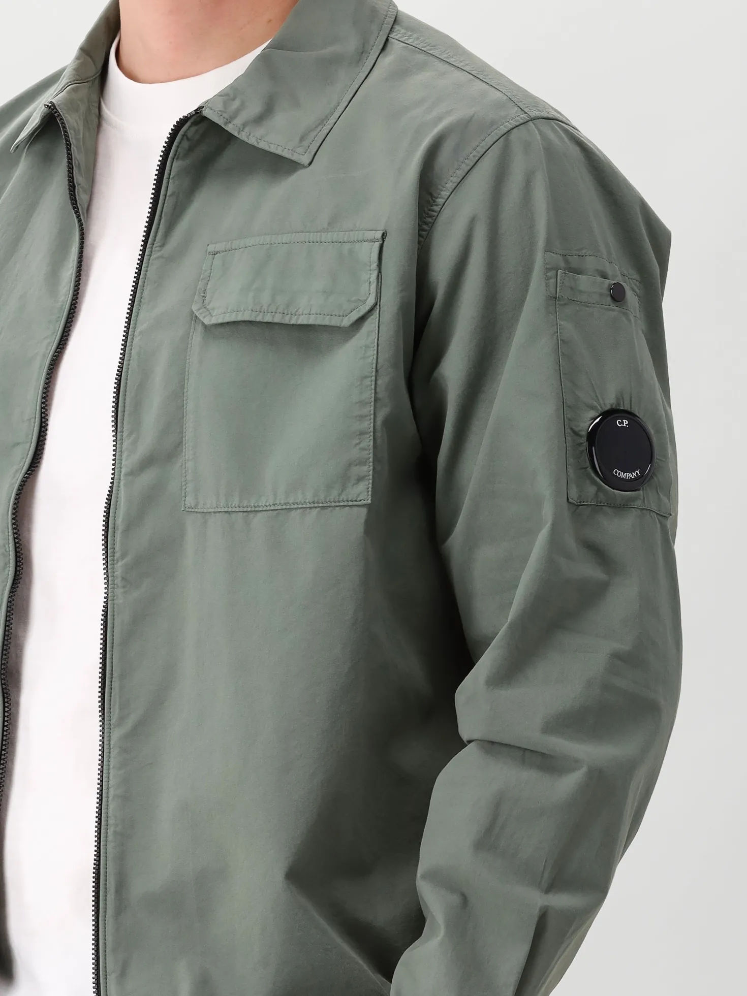CP Company Overshirt Groen Zipped Lens