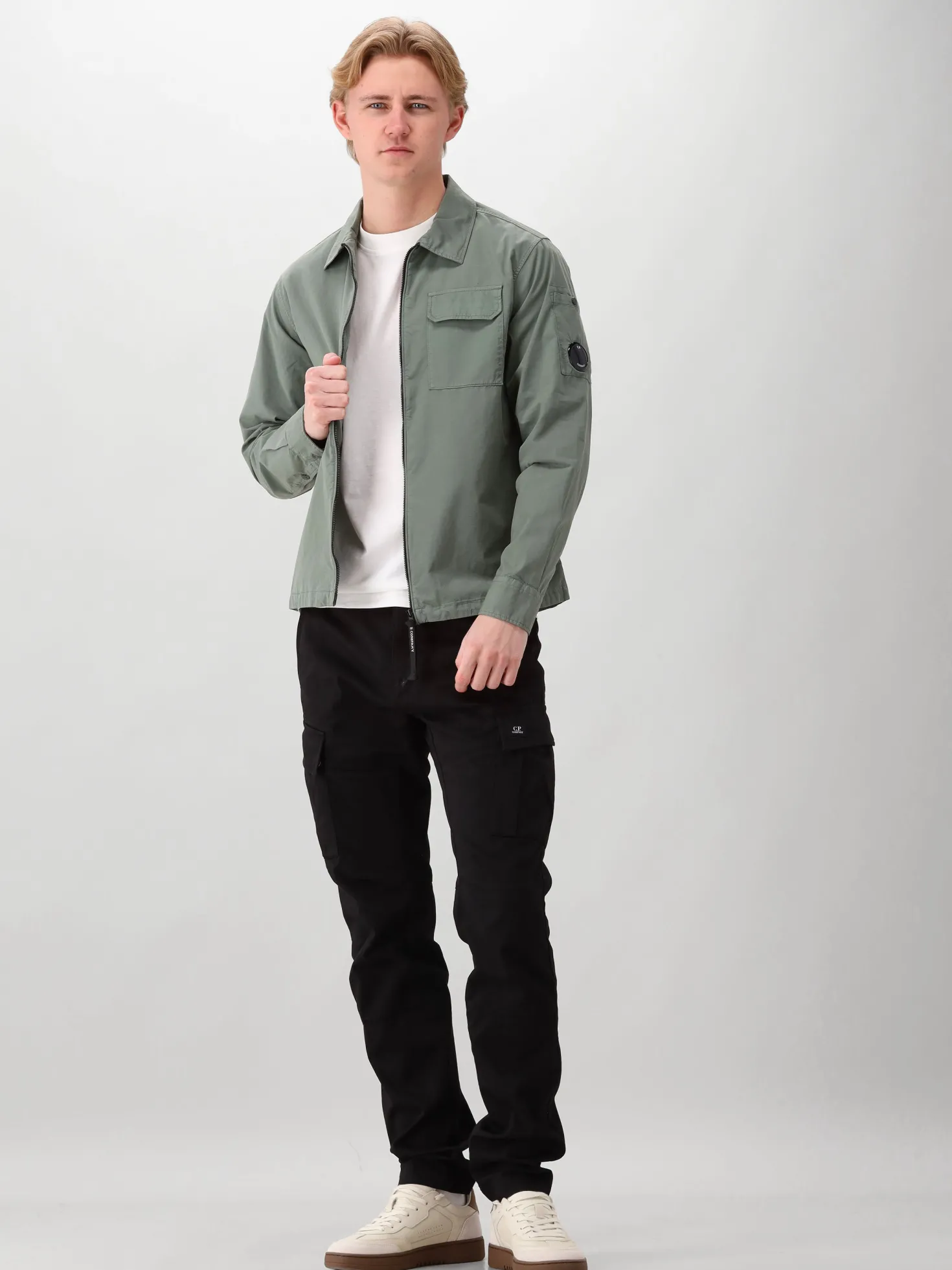 CP Company Overshirt Groen Zipped Lens