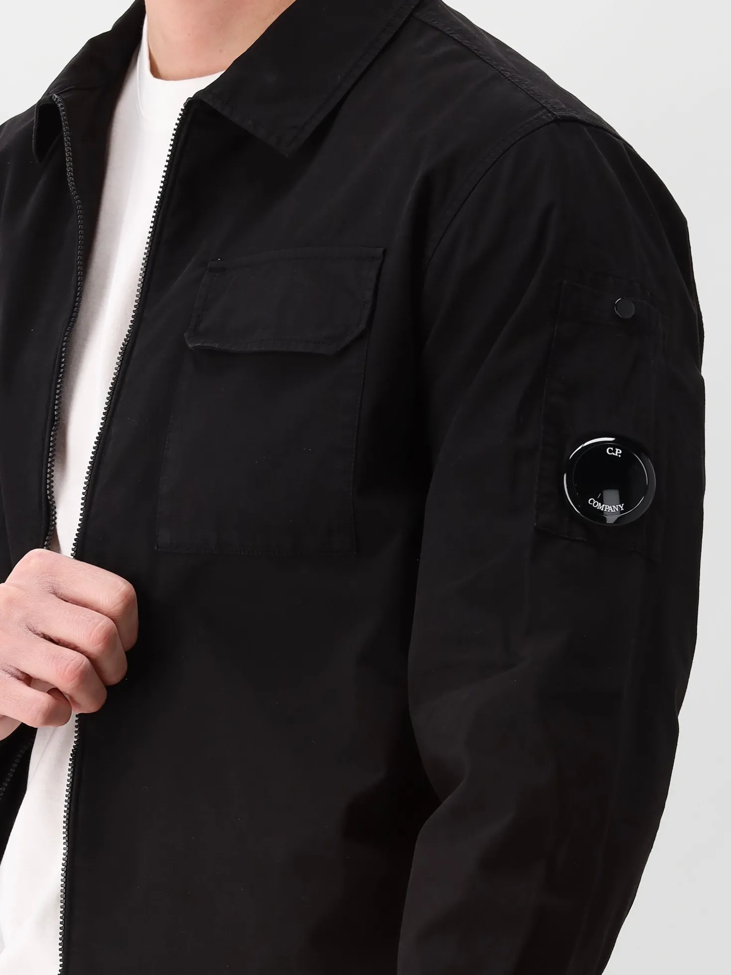 CP Company Overshirt Zwart Zipped Lens