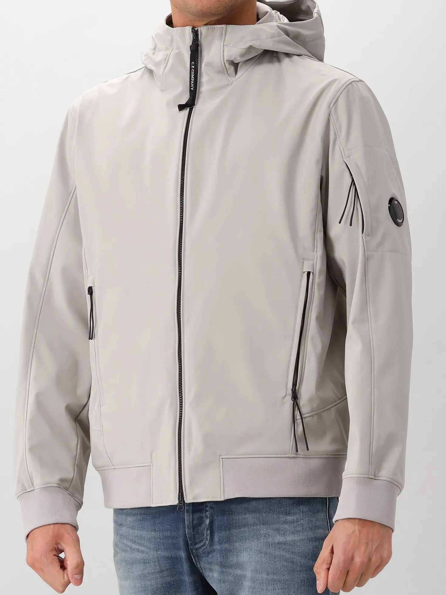CP Company Shoftshell Jas Grijs Hooded Lens