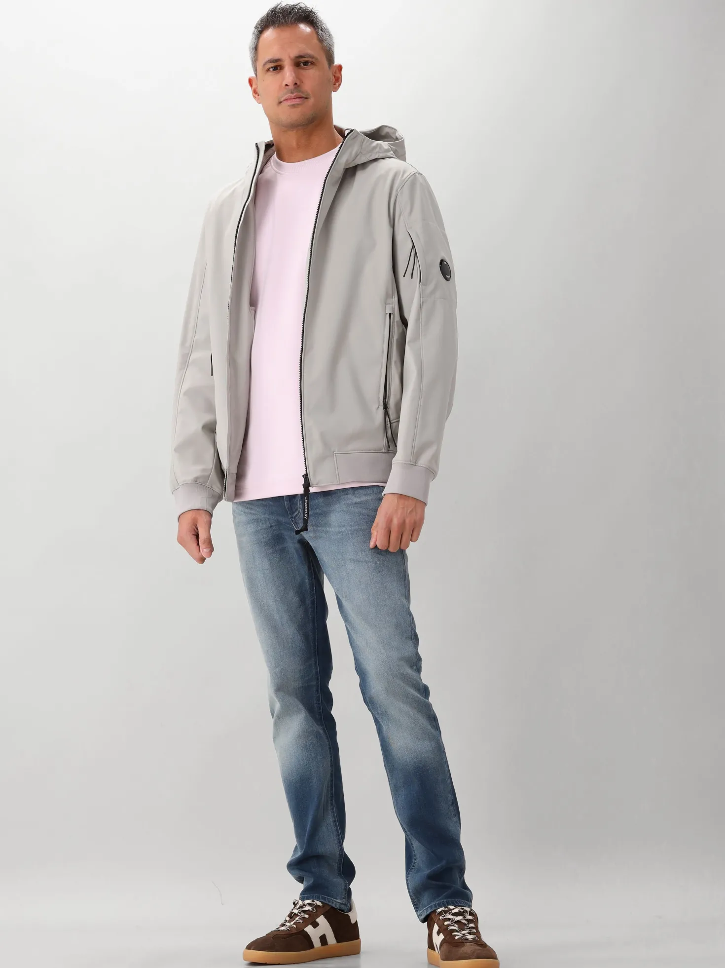 CP Company Shoftshell Jas Grijs Hooded Lens