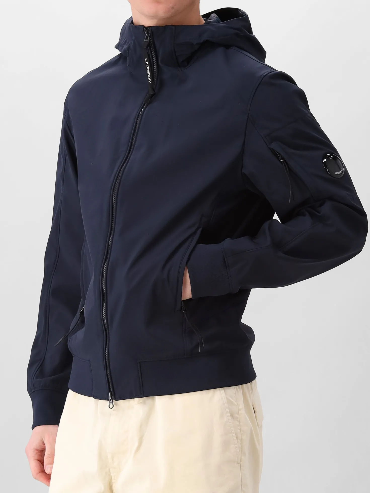 CP Company Softshell Blauw Hooded Lens Jacket