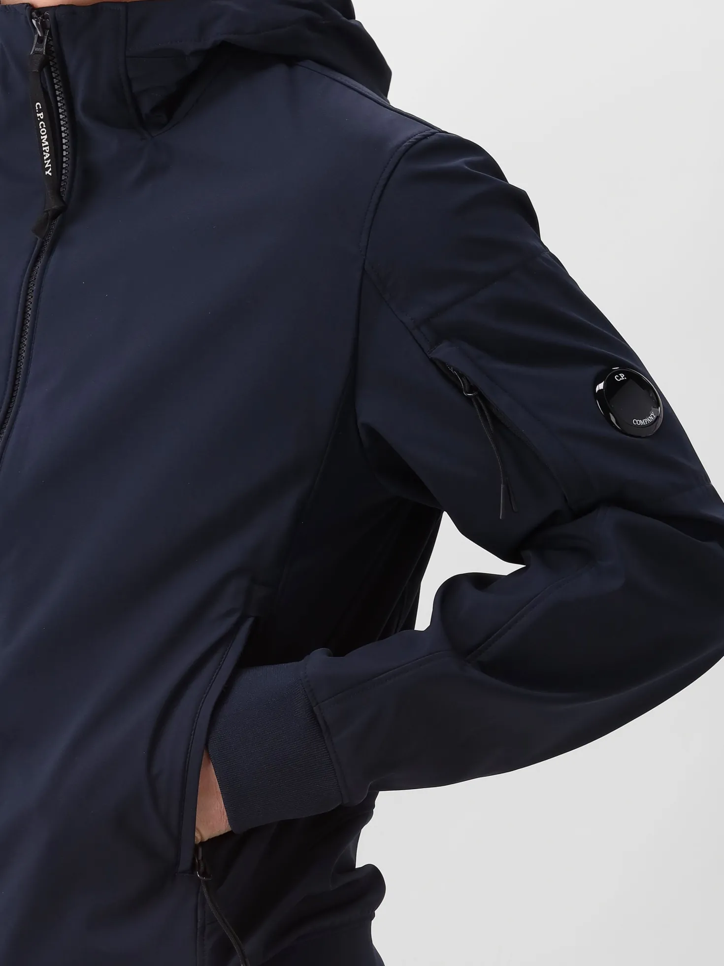 CP Company Softshell Blauw Hooded Lens Jacket