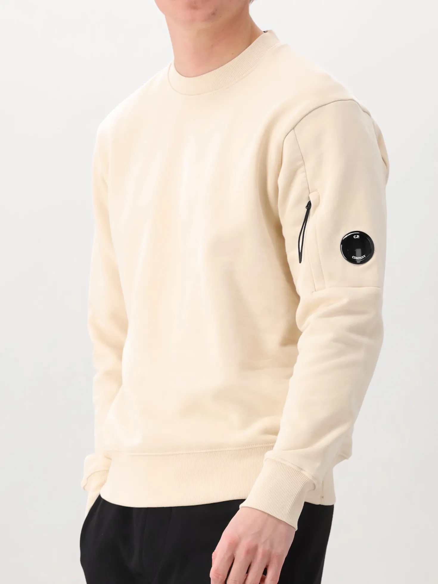 CP Company Sweater Beige Crewneck Lens