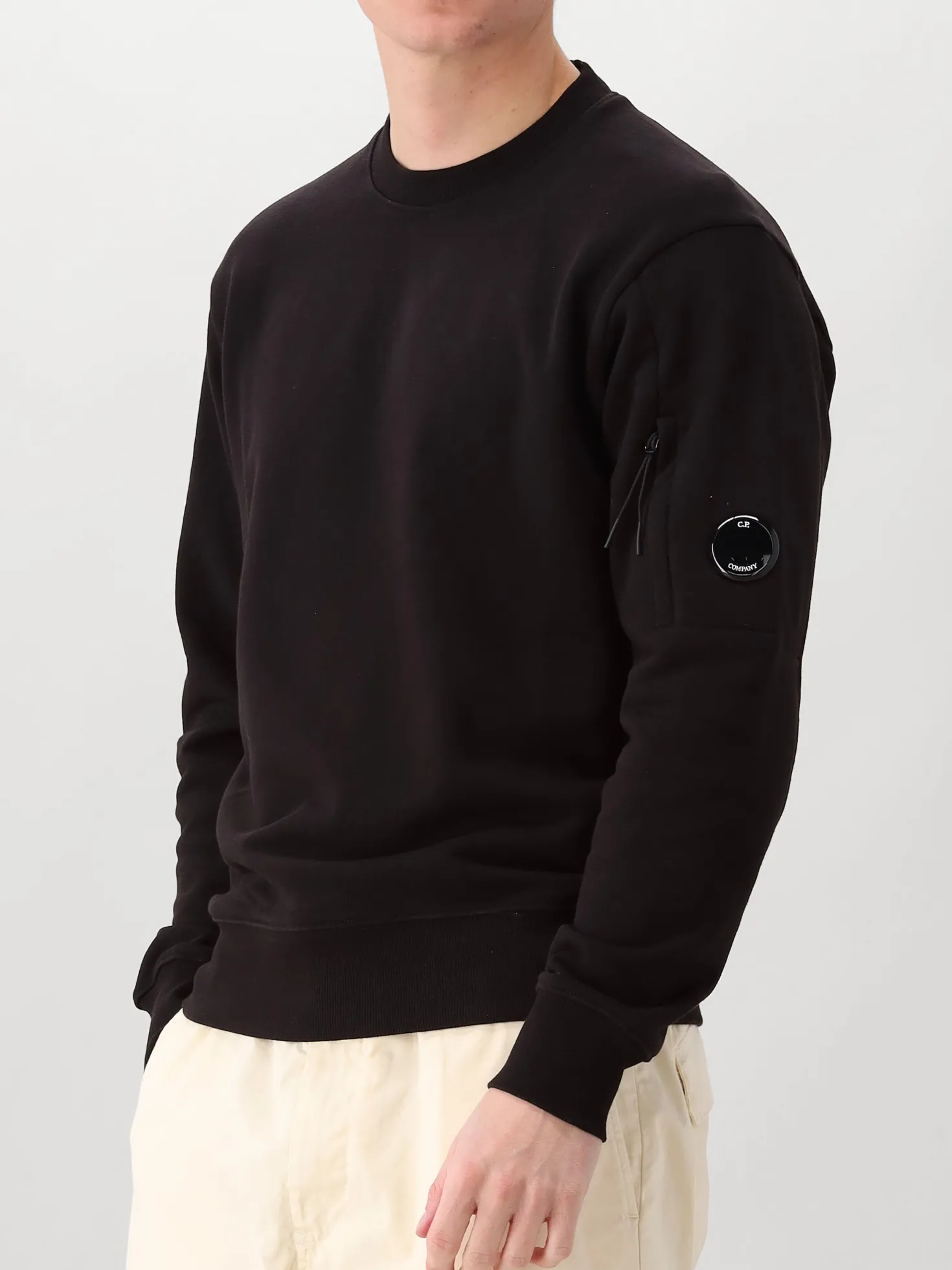 CP Company Sweater Zwart Crewneck Lens