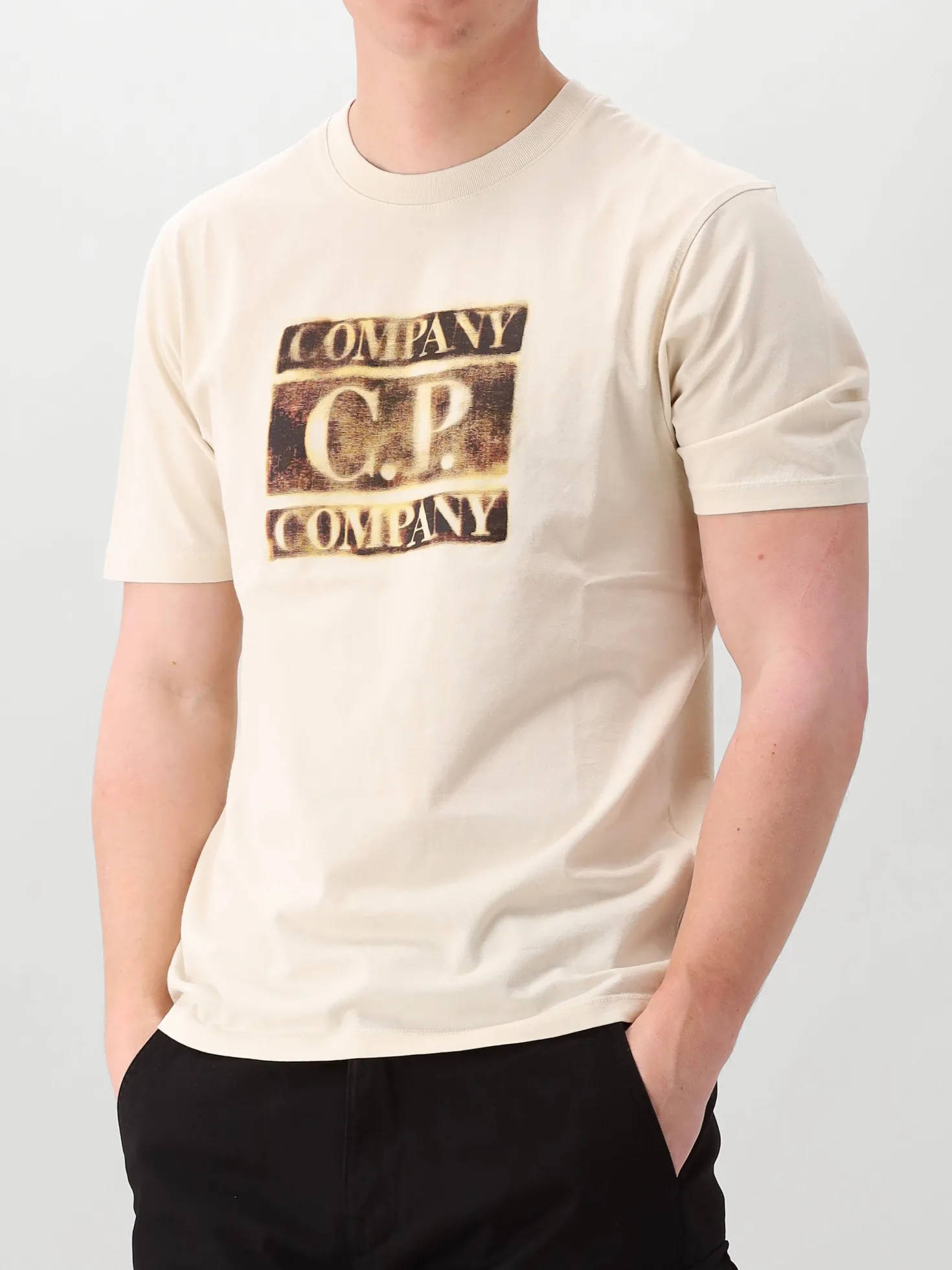 CP Company T-Shirt Beige Logo T-Shirt