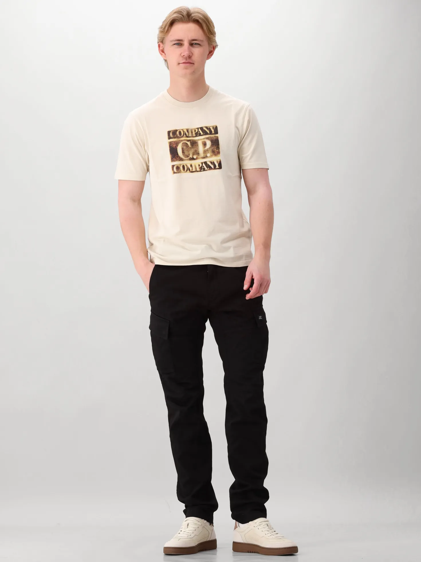 CP Company T-Shirt Beige Logo T-Shirt