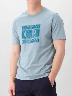 CP Company T-Shirt Blauw Logo T-Shirt