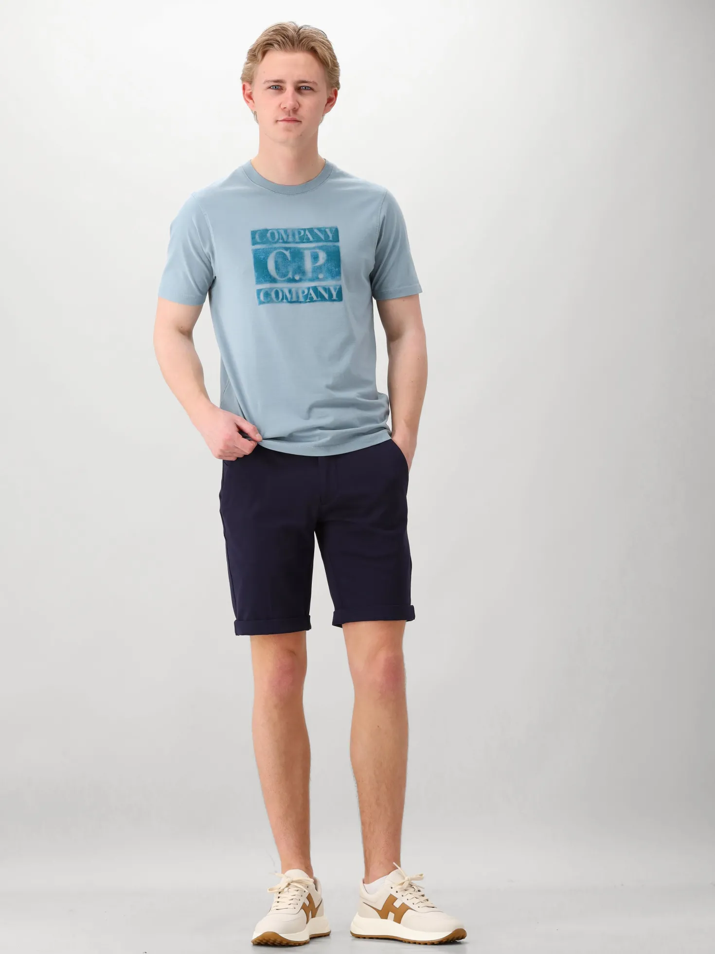 CP Company T-Shirt Blauw Logo T-Shirt