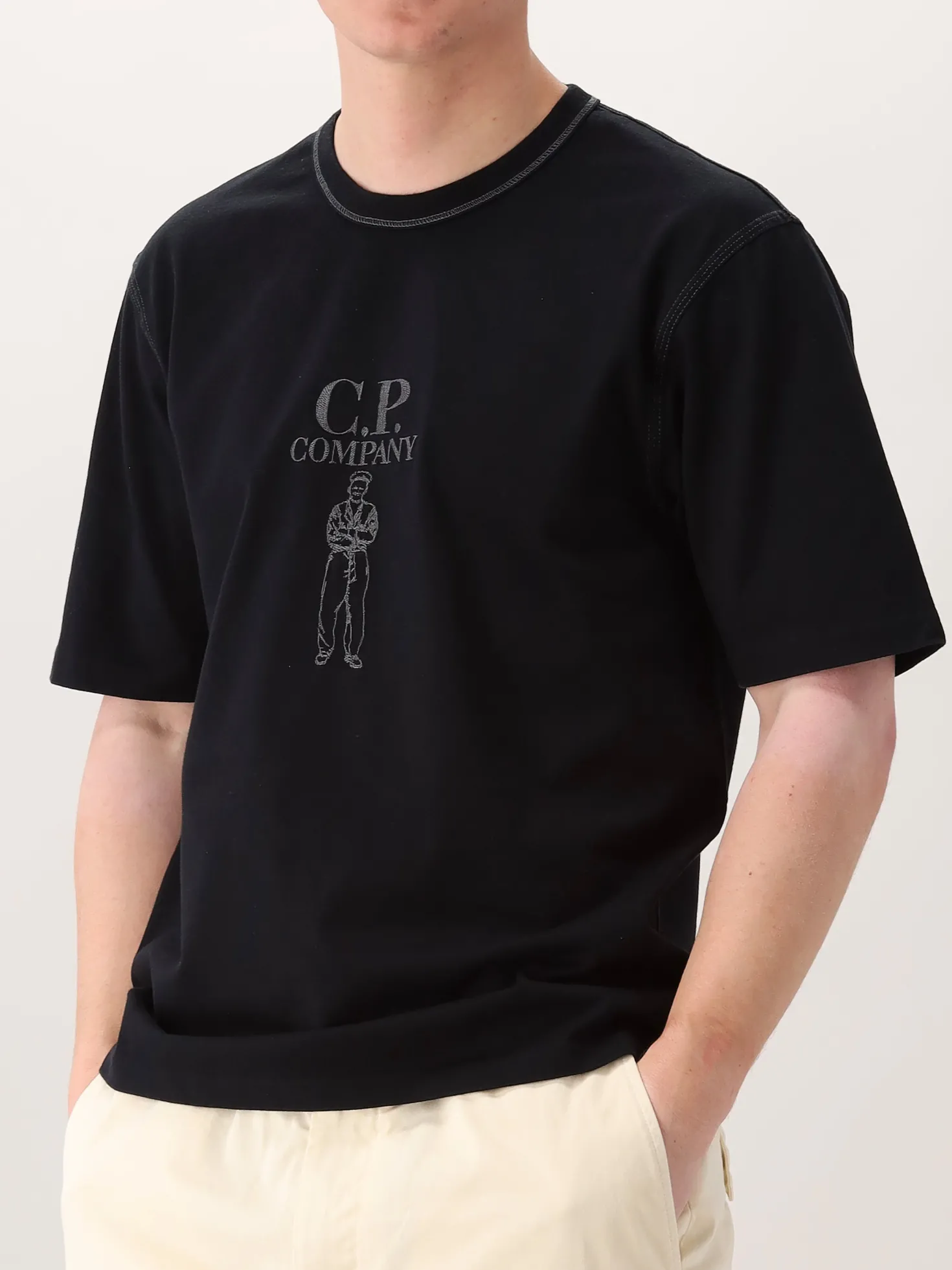 CP Company T-Shirt Zwart Twisted Short Sleeve Logo
