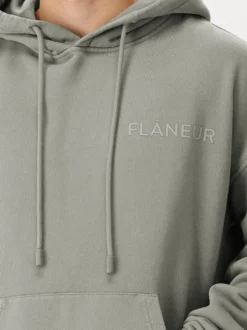 Flâneur Hoodie Groen Double Logo Washed Hoodie