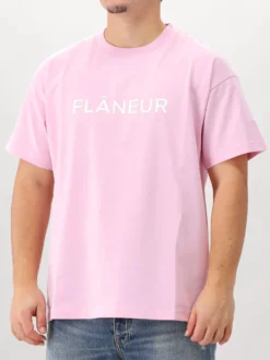Flâneur T-shirt Roze Printed Logo