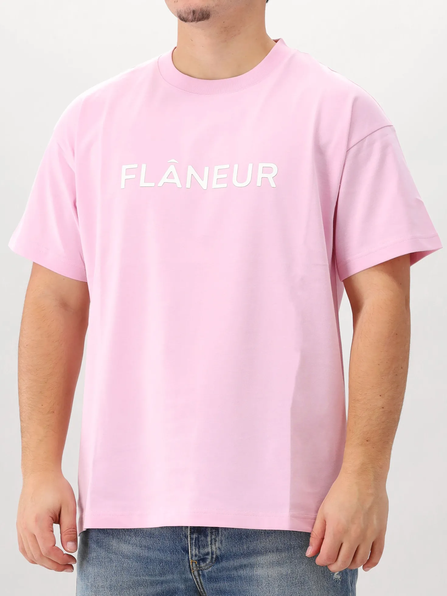 Flâneur T-shirt Roze Printed Logo