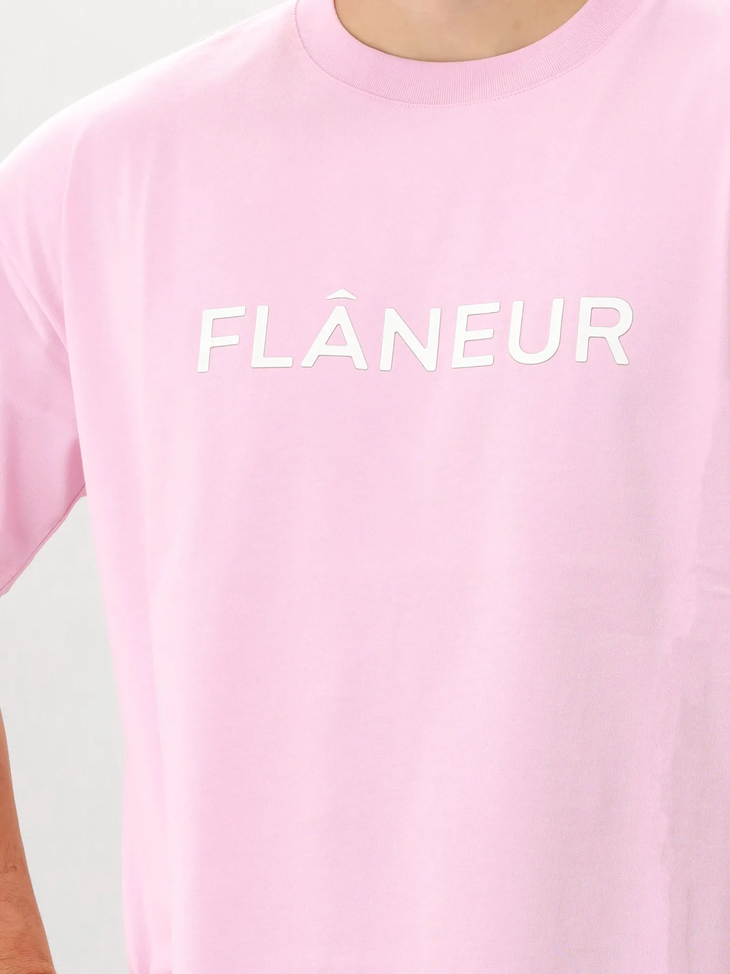 Flâneur T-shirt Roze Printed Logo