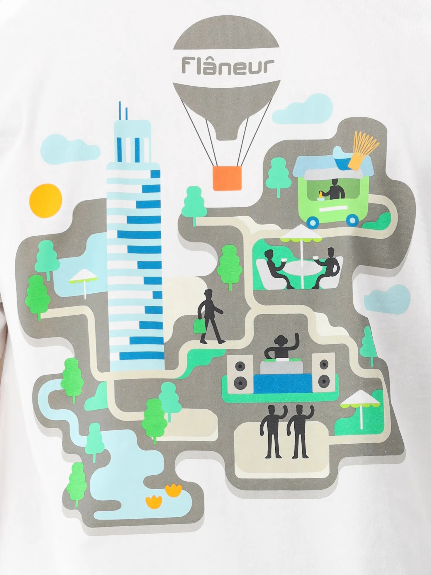 Flâneur T-shirt Wit Festival Map