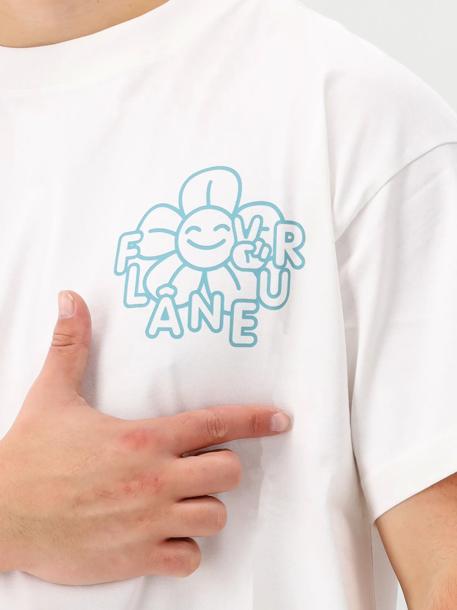 Flâneur T-shirt Wit Happy Flower