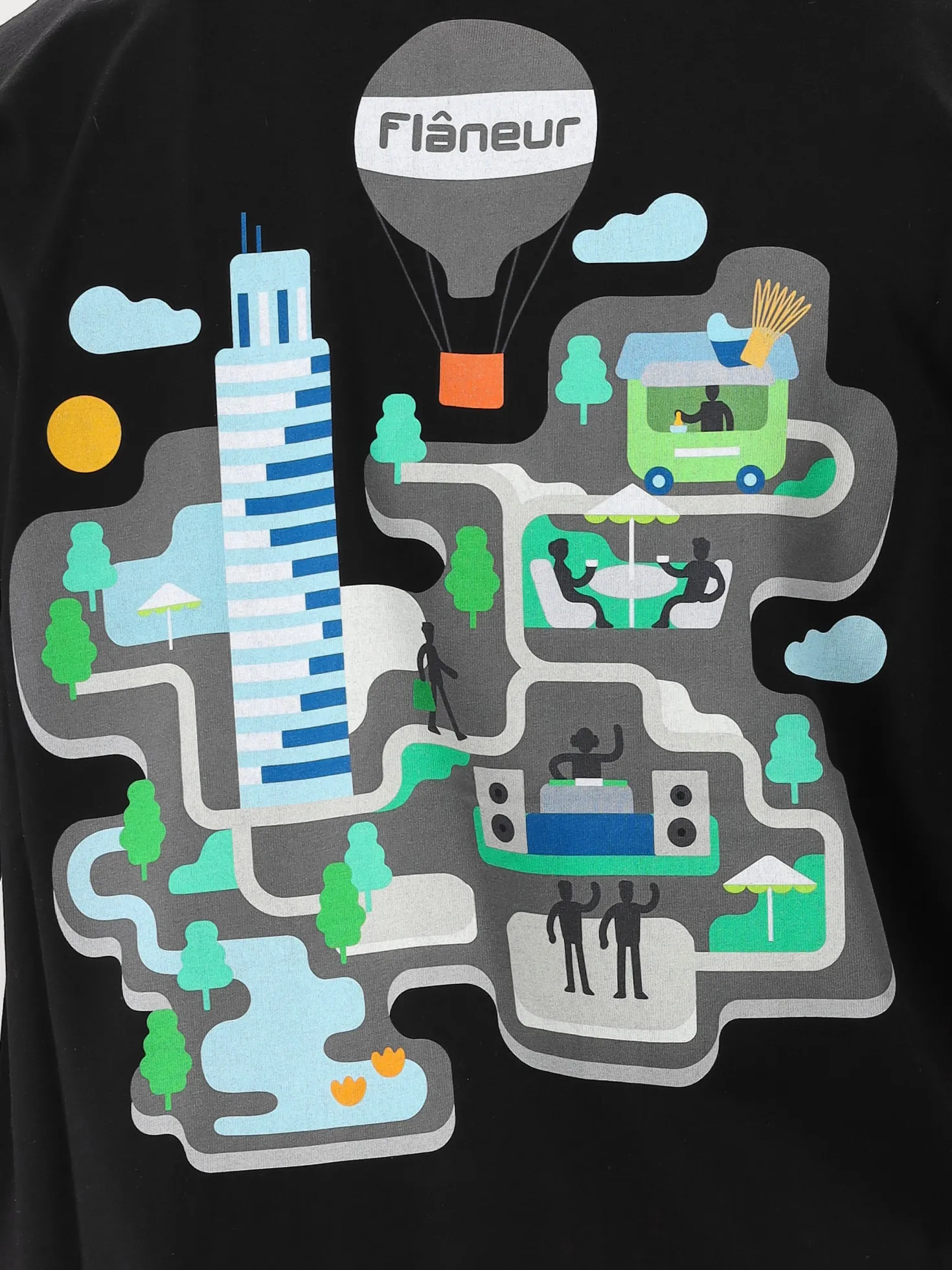 Flâneur T-shirt Zwart Festival Map
