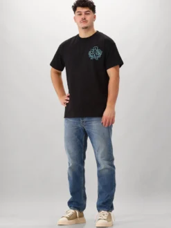 Flâneur T-shirt Zwart Happy Flower