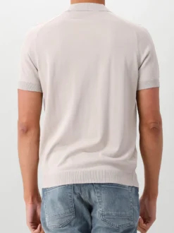 Genti Gebreide Polo Beige Zip SS