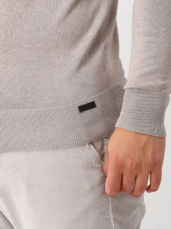 Genti Gebreide Trui Bruin Round LS