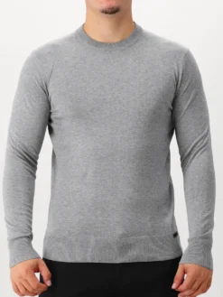 Genti Gebreide Trui Grijs Round Ls
