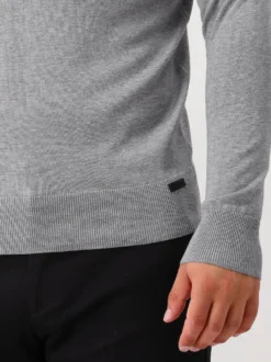 Genti Gebreide Trui Grijs Round Ls